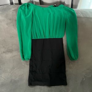 Mini dress green black